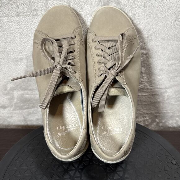 Dansko Leela Lace Up Sneakers Womens Size Eu 36 US 6 Taupe Tan Brown Nubuck - Picture 7 of 12